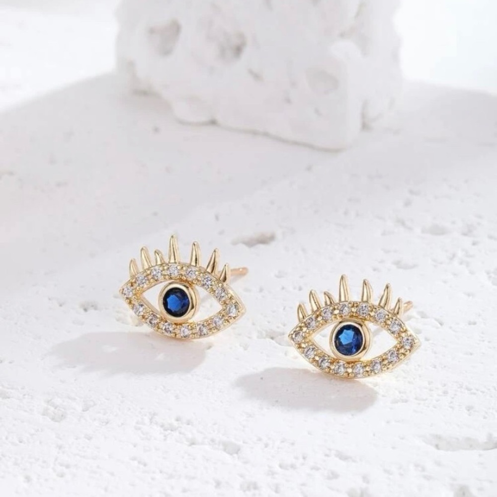 Eye Stud Earrings (Gold)